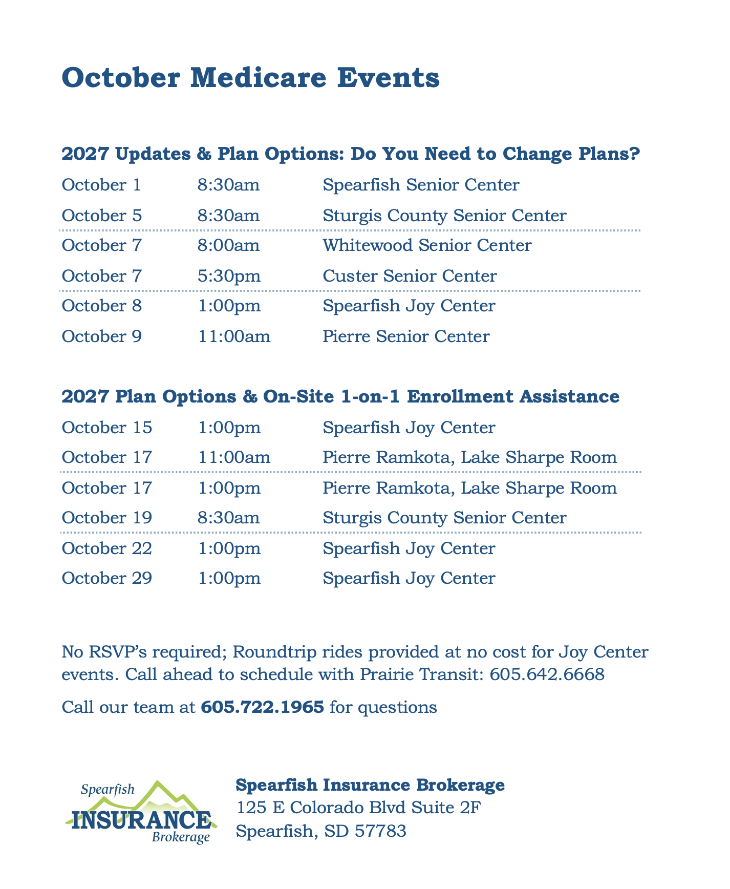 October Medicare Events October Medicare Events